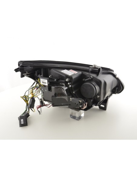 Set fari allo xeno Angel Eyes CCFL BMW 5er E60 / E61 03-04 nero per guida a destra
