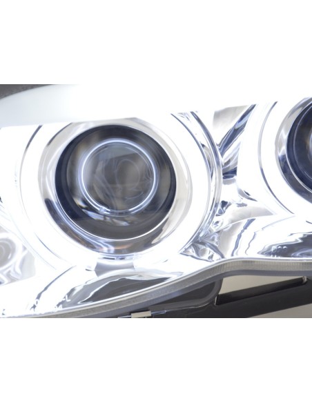 Fari anteriori Xenon Daylight CCFL DRL look BMW X5 E53 03-06 cromato