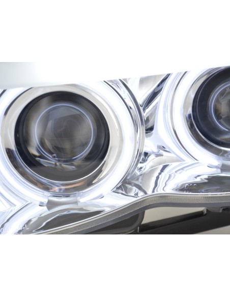 Fari anteriori Xenon Daylight CCFL DRL look BMW X5 E53 03-06 cromato