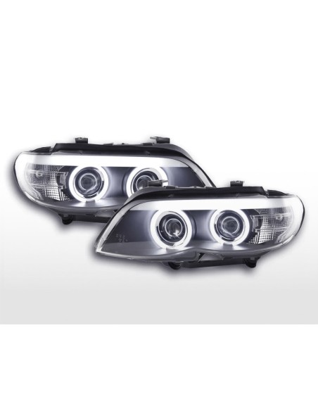 Fari anteriori Xenon Daylight CCFL DRL look BMW X5 E53 03-06 nero
