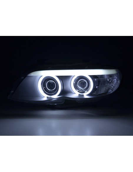 Fari anteriori Xenon Daylight CCFL DRL look BMW X5 E53 03-06 nero