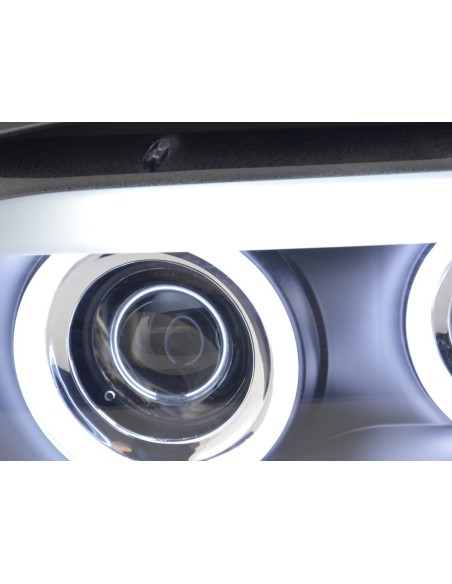 Fari anteriori Xenon Daylight CCFL DRL look BMW X5 E53 03-06 nero