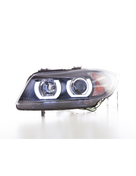 Set di fari Xenon Daylight LED DRL look BMW Serie 3 E90 / E91 05-08 nero
