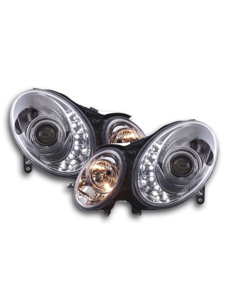 Faro Daylight LED DRL look Mercedes Classe E 211 02-06 cromato