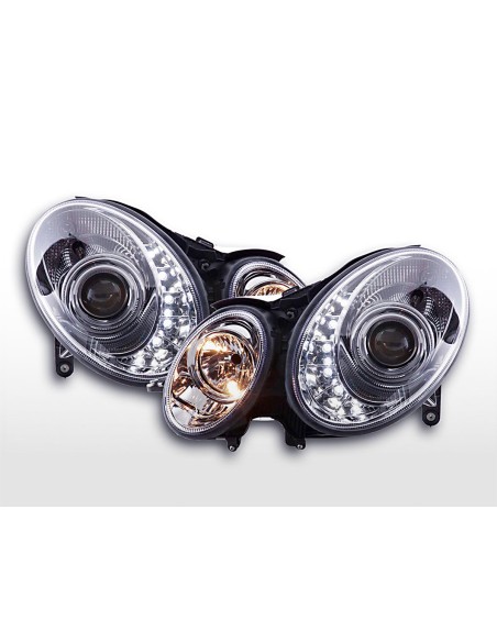 Faro Daylight LED DRL look Mercedes Classe E 211 02-06 cromato