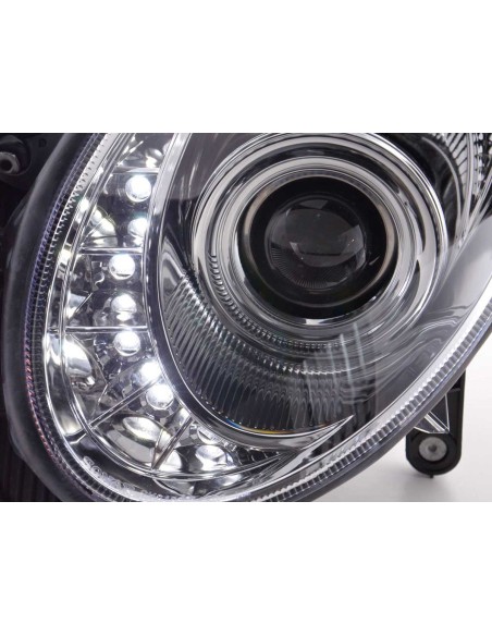 Faro Daylight LED DRL look Mercedes Classe E 211 02-06 cromato