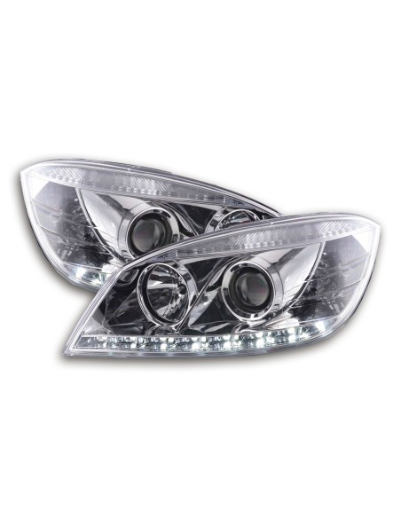 Faro Daylight LED DRL look Mercedes Classe C tipo W204 07-10 cromato