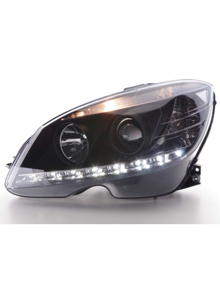 Faro Daylight LED DRL look Mercedes Classe C tipo W204 07-10 nero