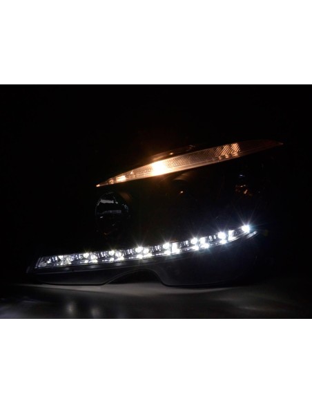 Faro Daylight LED DRL look Mercedes Classe C tipo W204 07-10 nero