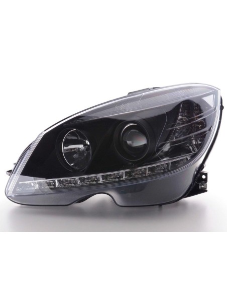 Faro Daylight LED DRL look Mercedes Classe C tipo W204 07-10 nero