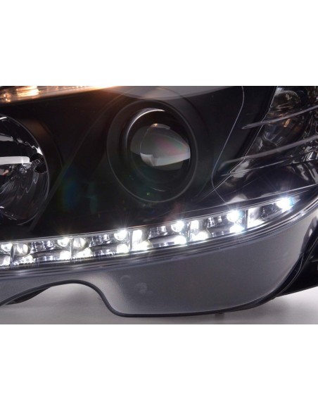 Faro Daylight LED DRL look Mercedes Classe C tipo W204 07-10 nero