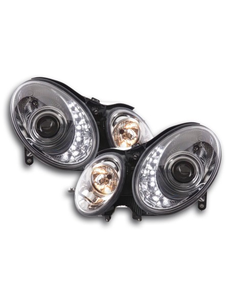 Faro Daylight LED DRL look Mercedes Classe E tipo W211 02-06 cromato