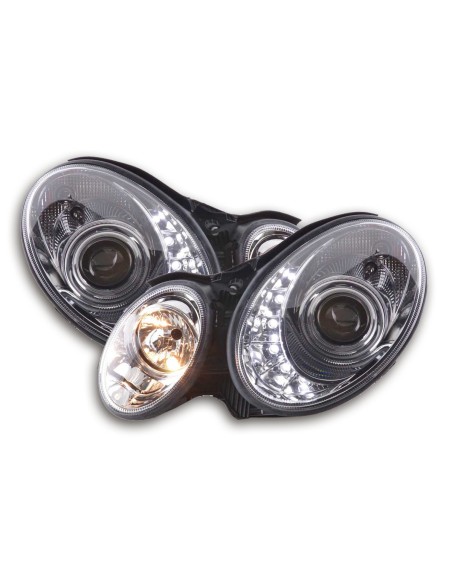 Faro Daylight LED DRL look Mercedes Classe E tipo W211 02-06 cromato