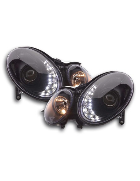 Faro Daylight LED DRL look Mercedes Classe E tipo W211 02-06 nero