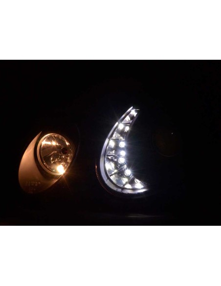 Faro Daylight LED DRL look Mercedes Classe E tipo W211 02-06 nero