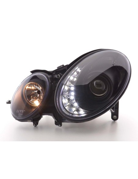 Faro Daylight LED DRL look Mercedes Classe E tipo W211 02-06 nero