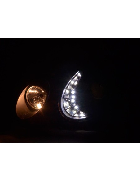 Faro Daylight LED DRL look Mercedes Classe E tipo W211 02-06 nero