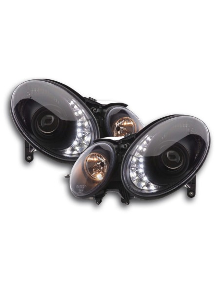 Daylight faro LED DRL look Mercedes Classe E tipo W211 06-08 nero