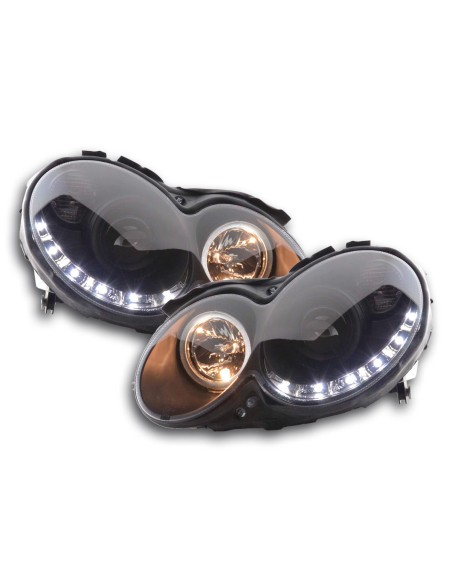Faro Daylight LED DRL look Mercedes CLK tipo W209 04-09 nero