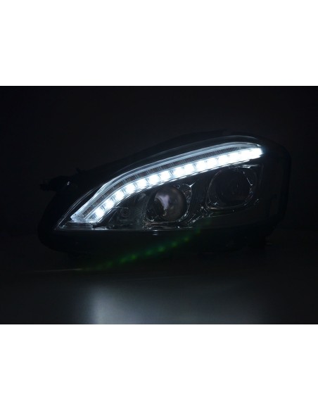 Set di fari Xenon Daylight LED DRL look Mercedes-Benz Classe S (221) 05-09 cromato