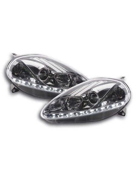 Fari Daylight Luci diurne a LED Fiat Grande Punto 199 05-08 cromate