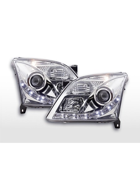 Faro Daylight LED DRL look Opel Vectra C 02-05 cromato per guida a destra