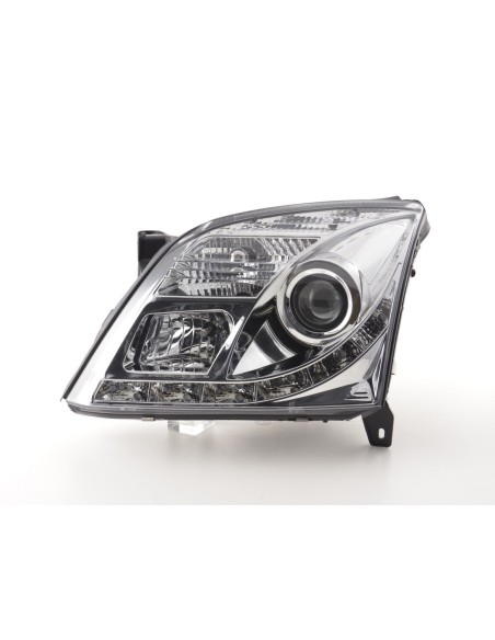 Faro Daylight LED DRL look Opel Vectra C 02-05 cromato per guida a destra