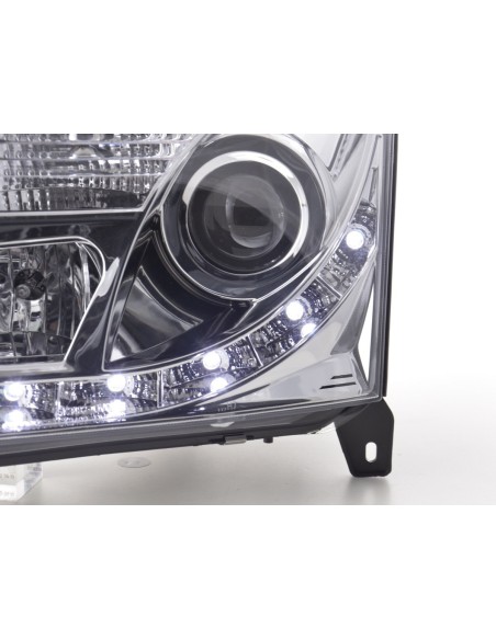Faro Daylight LED DRL look Opel Vectra C 02-05 cromato per guida a destra