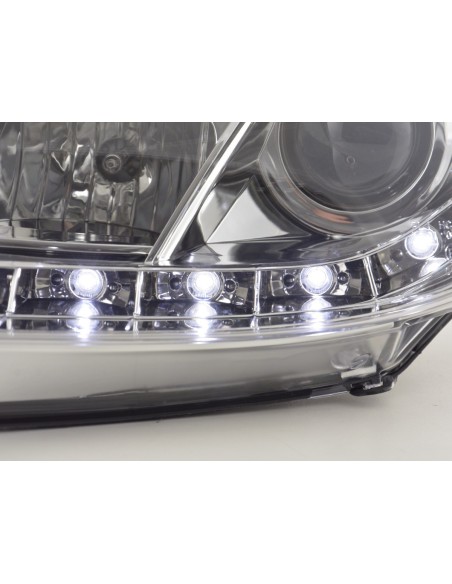 Faro Daylight LED DRL look Peugeot 206 98-07 cromato