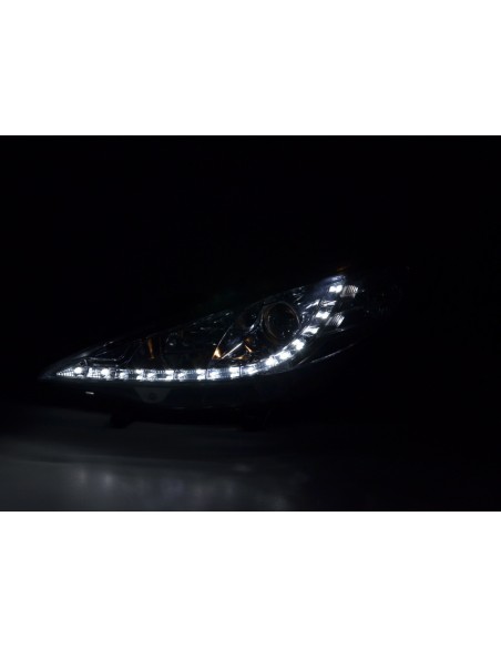 Faro Daylight Luci di marcia diurna a LED Peugeot 207 06- cromato per guida a destra