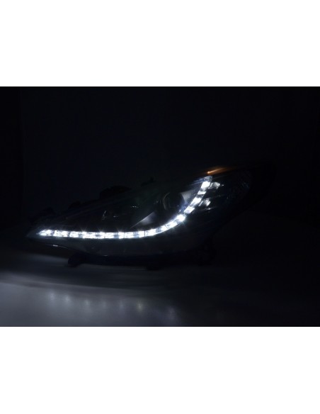 Faro diurno Luci di marcia diurna a LED Peugeot 207 06- nero per veicoli con guida a destra