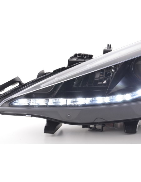 Faro diurno Luci di marcia diurna a LED Peugeot 207 06- nero per veicoli con guida a destra
