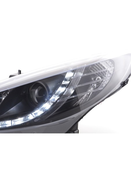 Faro diurno Luci di marcia diurna a LED Peugeot 207 06- nero per veicoli con guida a destra
