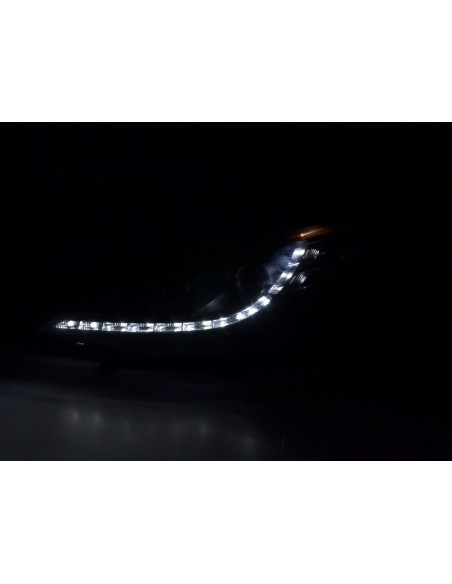 Faro diurno Luci di marcia diurna a LED Peugeot 207 06- nero per veicoli con guida a destra