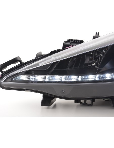 Faro diurno Luci di marcia diurna a LED Peugeot 207 06- nero per veicoli con guida a destra