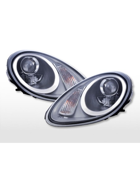Set di fari Xenon Daylight LED DRL look Porsche Boxster (987) 04-08 argento