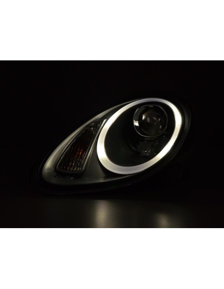 Set di fari Xenon Daylight LED DRL look Porsche Boxster (987) 04-08 argento