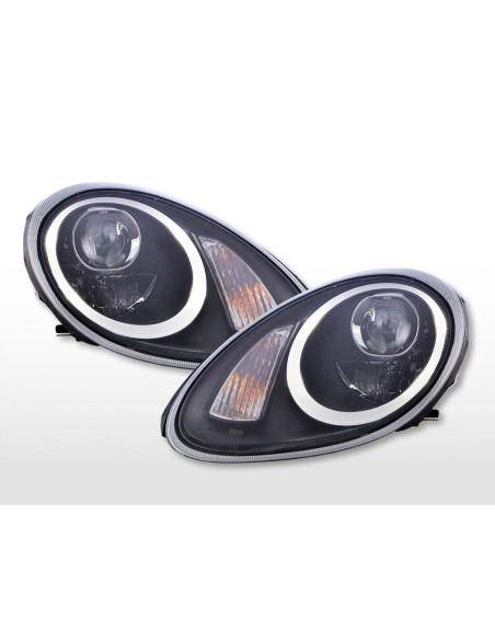 Set di fari Xenon Daylight LED DRL look Porsche Boxster (987) 04-08 nero