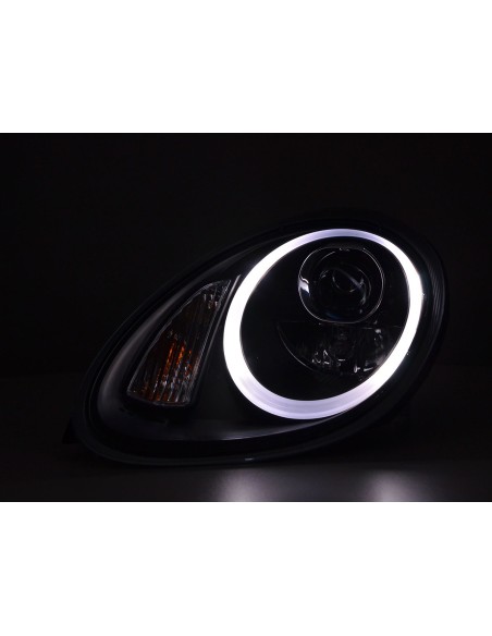 Set di fari Xenon Daylight LED DRL look Porsche Boxster (987) 04-08 nero