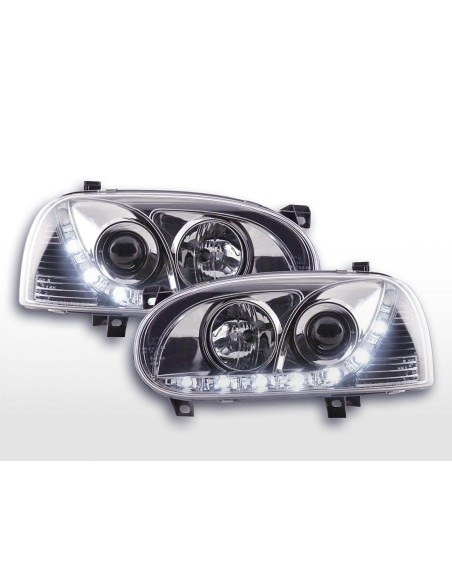 Faro diurno Luci di marcia diurna a LED VW Golf 3 91-97 cromate