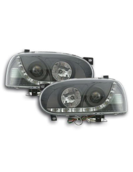 Faro diurno Luci di marcia diurna a LED VW Golf 3 91-97 nero