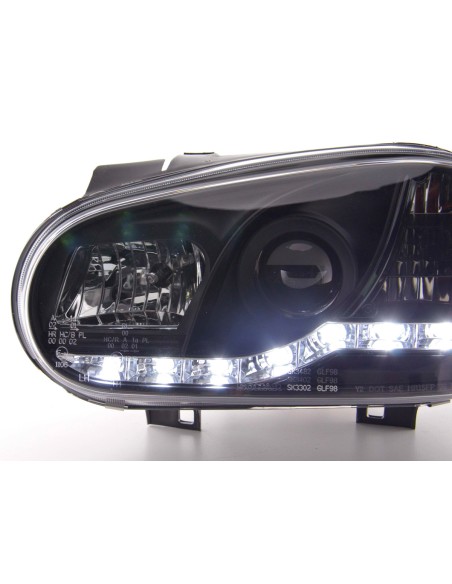 Faro diurno Luci di marcia diurna a LED VW Golf 4 97-03 nero