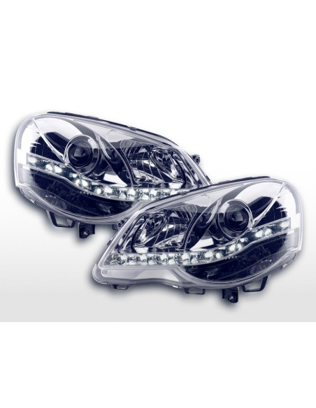 Faro diurno Luci di marcia diurna a LED VW Polo 4 9N3 cromate