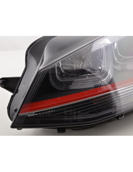 Faro diurno Luci di marcia diurna a LED VW Golf 7 dal 2012 nero / rosso