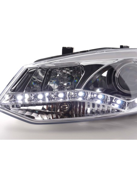 Faro Daylight LED DRL look VW Polo tipo 6R 2010- cromato