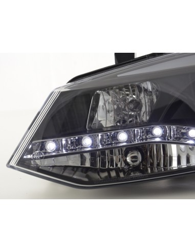 Faro Daylight LED DRL look VW Polo tipo 6R 2010- nero