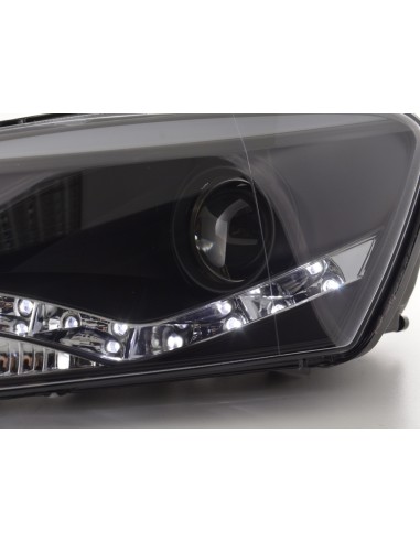 Faro Daylight LED DRL look VW Polo tipo 6R 2010- nero