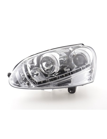 Faro Daylight LED DRL look VW Golf 5 tipo 1K 03-08 cromato per guida a destra