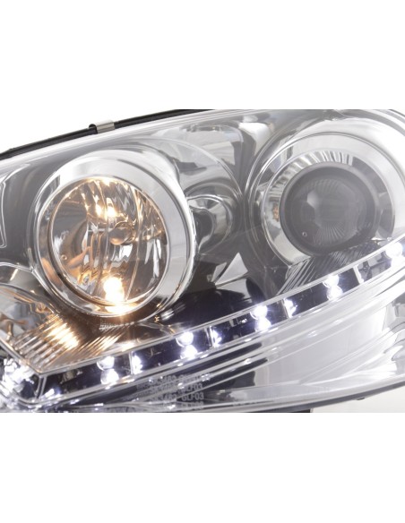 Faro Daylight LED DRL look VW Golf 5 tipo 1K 03-08 cromato per guida a destra