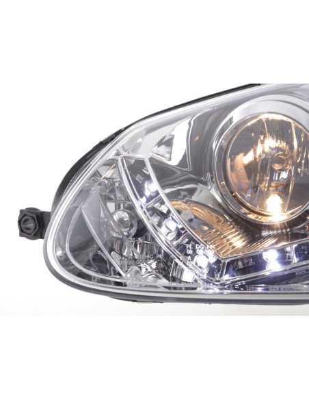 Faro Daylight LED DRL look VW Golf 5 tipo 1K 03-08 cromato per guida a destra